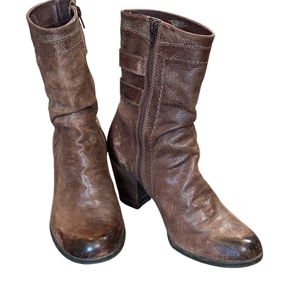 Nurture‎ Jadyn Leather Heeled Boots Sz 8M Brown #335D